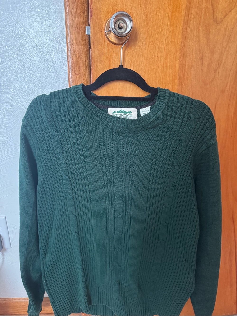 Mountain Lake Forest Green Cable Knit Sweater